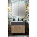 Sözcan Group Aras Takımı Antrasit Atlantik Çam 65 cm Asma Alt+Üst+Lavabo