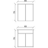 Sözcan Group Dicle Takımı Antrasit 65 cm Asma Alt+Üst+Lavabo