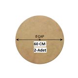 Sözen Home Design 2 Adet 60 Cm Çap 3 Mm Ham MDF Duralit Daire Plaka Supla Tabanı
