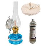 Sözen Nostaljik Dekoratif Gaz Lambası Seti 250 ml Kandil Yakıtı ve 1m Fitil Mavi Renkli Özellikler
