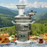 Sözenler 4 Litre Kömürlü-Odunlu Krom Semaver Turbo Modeli
