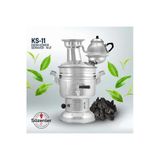 Sözenler Krom Odunlu Kömürlü 4.5 L Piknik Semaver + Özlem 1250 ML Demlik