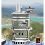Sözenler Krom Odunlu Kömürlü 4 L Semaver Inox inox