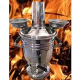 Sözenler Krom Odunlu Kömürlü 6 L Semaver Inox inox
