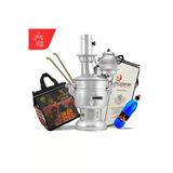 Sözenler Semaver Seti - 4 Lt Krom Semaver - Demlik - Kömür Maşası - Semaver Kömürü