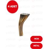 Sözer Kesit 14 cm Antik Sarı Metal Mobilya Ayağı Ayakları Ünite Baza Koltuk Kanepe Sehpa Ayakları