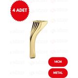 Sözer Kesit 14 cm Mat Altın Metal Mobilya Ayağı Ayakları Ünite Baza Koltuk Kanepe Sehpa Ayakları