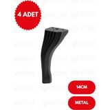 Sözer Kesit 14 cm Siyah Metal Mobilya Ayağı Ayakları Ünite Baza Koltuk Kanepe Sehpa Ayakları