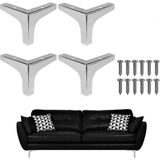 Sözer Orman (4 Adet) 12CM Modern Krom %100 Metal Mobilya, Dolap, Koltuk, Tv Ünitesi Ayakları