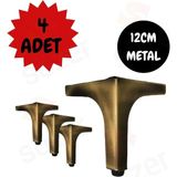 Sözer Orman Ürünleri 12 cm Modern Model Antik Sarı Dekor Metal Mobilya, Dolap, Koltuk, Tv Ünitesi Ayakları (4 Adet)