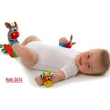 Sozzy Çıngıraklı Bebek Bileklik ve Çorap Seti K2414 - 0 - 1 Yaş - Kırmızı