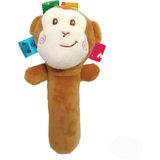 Sozzy Toys Peluş Çıngıraklı Sıksık Oyuncak Renkli Tasarım ile Bebek Gelişimine Destek - Kahverengi
