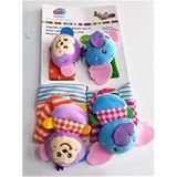 Sozzy Toys Sozzy Çıngıraklı Bileklik ve Çorap Seti Pembe Renkli Pamuktan Üretim Bebek Dostu Tasarım