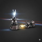 Space 12V Çift Renk Sarı Beyaz H4 LED Far Ampulü (Kısa Beyaz Uzun Sarı) Premium