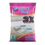 Space Bag 4 Adet 55x90 Vakumlu Poşet Seti + 1 Adet Çorap Hurcu
