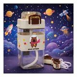 Space Capybara Pipetli Suluk 500 ML – Çocuk Matara Kilitli Kapak Taşınabilir