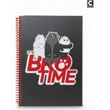 Space License We Bare Bears Bro Time Spiralli Sert Kapak Kareli Defter 96 Yaprak