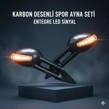 Space Sinyalli M3 Tipi Ayna - Siyah-Karbon-Krom (Takım)