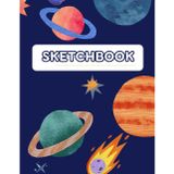 Space Sketchbook for Kids: Stellar Themed Design Sketch Book | 8.5 x 11 inches Large Blank Paper Drawing Notebook for Sketching, Drawing, and Creative Doodling