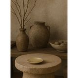 Space Yuvarlak Mat Pirinç Mumluk Dekoratif Obje Gold 10x15