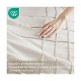 Spaces Krem Kraliçe Yorgan Seti - 3 Parça Pintuck Pileli Çiftlik Evi Yatak Takımları Kraliçe, Tüm Sezon Hafif, Pamuk Benzeri Yumuşaklık Önceden Yıkanmış Mikrofiber Kraliçe Yatak Seti, Şems, - Abanoz - Option-1