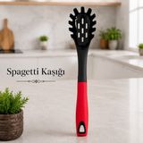 Spagetti Kaşığı Makarna Servis Kaşığı Isıya Dayanıklı 220°C Yapışmaz Yüzey Uyumlu Spagetti Kepçesi Makarna Servis Kepçesi Kaşık Ergonomik Saplı Sariva Home