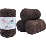 Spagettiyarn Kahverengi Makrome İp 4'lü Set