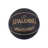 SPALDING 7 Numara Basket Topu 2021 Highlight Black Gold Size :7 Rub (84355z) Pompa dahil değildir Siyah