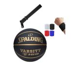 SPALDING Basketbol Topu 2021 Highlight Black Gold Size:7 + Pompa + Havlu Bileklik