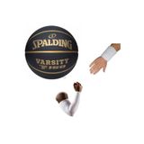 SPALDING Basketbol Topu Varsity Black Gold TF-150 Size:7+basketbol Kolluğu+havlu Bıleklık