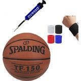 SPALDING Tf-150 Basketbol Topu No: 5 Numara + Pompa + Havlu Bileklik
