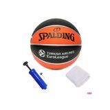 SPALDING TF-150 Euroleague Kauçuk Antrenman Basketbol No 6 Outdoor Maç Topu 540 gr + Pompa + Havlu Bileklik