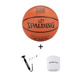 SPALDING TF-150 Varsity 7 Numara Basketbol Topu + Top Şişirme Pompası + Havlu Bileklik