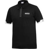 Sparco Fermuarlı Polo Yaka Erkek Tişört Siyah M
