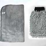 Spark 2316 Mikrofiber Büyük Boy Peluş Oto Kurulama Bezi ve 7050 Şönil Temizlik Eldiveni 2'li Set