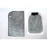 Spark 2'Li SET Mikrofiber Büyük Boy Peluş Oto Kurulama Bezi ve Şönil Temizlik Eldiveni