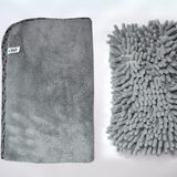 Spark 2'li Set Mikrofiber Büyük Boy Peluş Oto Kurulama Bezi ve Yıkama & Temizlik Süngeri
