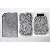 Spark 3'lü Set Mikrofiber Peluş Oto Kurulama Bezi & Yıkama Süngeri & Temizlik Eldiveni - Çok Renkli