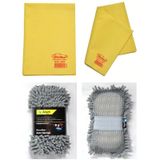 Spark 7040 Şönil Oto Yıkama Süngeri Ve Polikur 3224 Mikrofiber Güderi Oto Kurulama Bezi 2'li Set