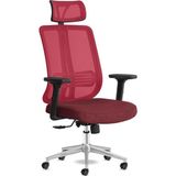 Spark Ofis Sandalyesi Baş Destekli Fileli Sırt Ergonomik Çalışma Koltuğu (Kırmızı) - Çok Renkli