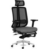Spark Sx Ofis Sandalyesi Ayak Uzatmalı Fileli Sırt Ergonomik Çalışma Koltuğu (Siyah-Krom) - Çok Renkli - Metal