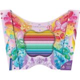 Sparkle Boya Kalemi, 20’li, Kelebek Şeklinde Metal Kutu, Efektli ve Pastel Renkler - Çok Renkli