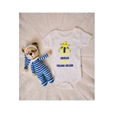 SPARKLY BABY ORGANİK %100 PAMUKLU 9 AYLIK YOLDAN GELDİM FB BASKILI Bebek Body Çıtçıtlı Badi