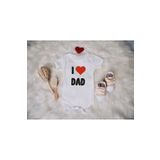 SPARKLY BABY Organik %100 Pamuklu I Dad Baskılı Bebek Body Çıtçıtlı Badi