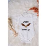 SPARKLY BABY ORGANİK %100 PAMUKLU KARTALİÇE BASKILI Bebek Body Çıtçıtlı Badi