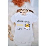 SPARKLY BABY ORGANİK %100 PAMUKLU YENGESININ MINIK KUSU BASKILI YENİ Bebek Body Çıtçıtlı Badi