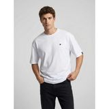 Sparrow Erkek Oversize Fit %100 Pamuk Yüksek Baskılı Bisiklet Yaka Basic Tişört - Beyaz - XL