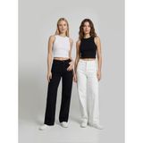 Sparrow Kadın 2'li Paket Slimfit Vücuda Oturan Halter Yaka Fitilli Crop Atlet - Siyah - Beyaz - XL