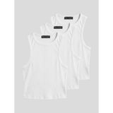 Sparrow Kadın 3'lü Paket Fitilli Slimfit Halter Yaka Crop Atlet - Beyaz