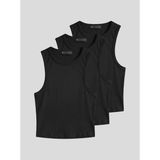 Sparrow Kadın 3'lü Paket Fitilli Slimfit Halter Yaka Crop Atlet - Siyah - XS